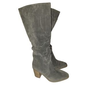 Universal Thread Women's Harlan Boots Charcoal Gray Size 8 Faux Suede 3" Heel